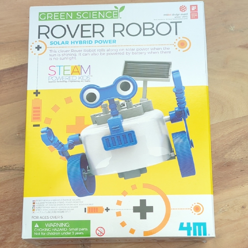 Green Science Rover Robot - Blue and White